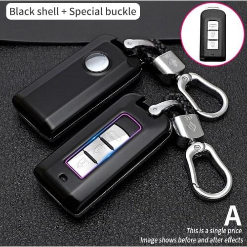 Carbon Fiber Car Smart Key Cover Case Fob For Mitsubishi Outlander 3 Lancer 10 L200 ASX Colt Pajero Sport Button Accessories