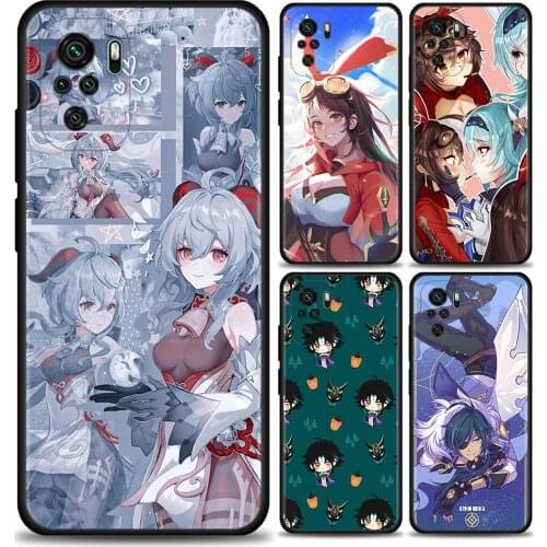 Phone Case For Xiaomi Redmi Note 9S 9 8 Pro 7 8T 8 10 9S Soft Silicone Case For Redmi 9A 8A 7A 7 Black Fundas Genshin Impact