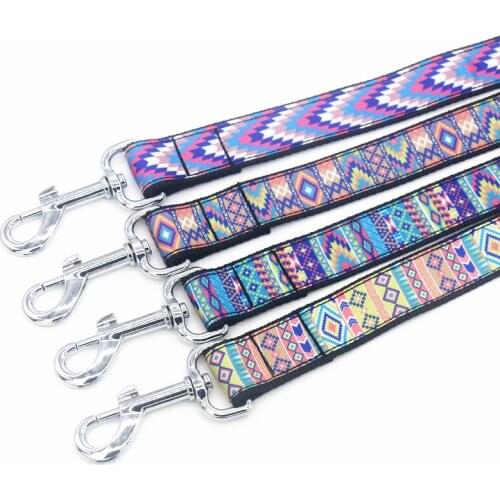 DHK 1'' 25mm Dog Leash Tribal Pattern Personalized High Quality Ribbons Pet leashes E1942