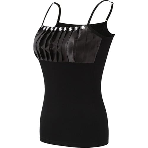 Elegant Bottom Shirt For Office Ladies Women Work Wear modal vest with diamond sexy fashion Tanks camis tops black and white