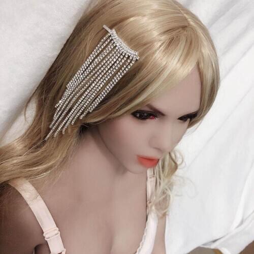 Elegant crystal long tassel chain clip hairpin female wedding Rhinestone fashion hairpin jewelry birthday accessories