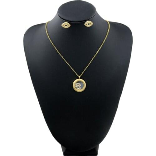 2020 hot selling jewelry transparent pendant clavicle chain minority design Korean Necklace Earring Set