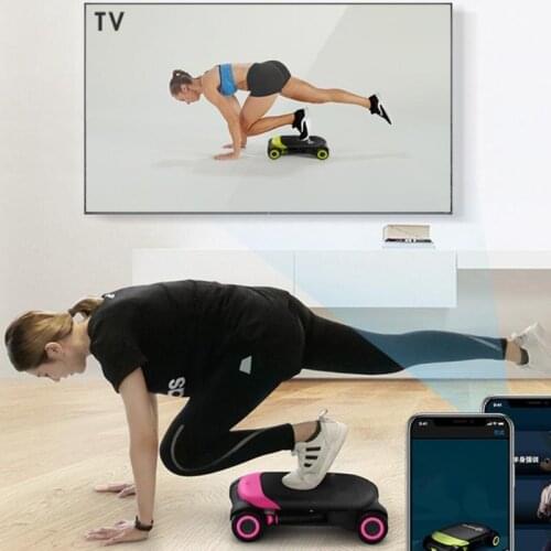Innovative four-wheel key belly skateboard Smart counting household fitness equipment automatic rebound abdominal muscle device