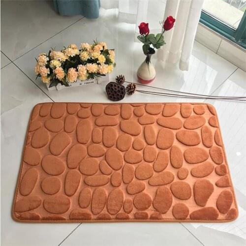 Bathroom Cobblestone Embossed Non-slip Bath Mat Carpets In Wash Basin Bathtub Side Floor Rug Shower Room Doormat Memory Foam Pad
