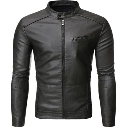Leather Jacket Men Punk Jacket Slim Fit Moto Biker Leather Jackets Male Suede Faux Leather Coat High quality