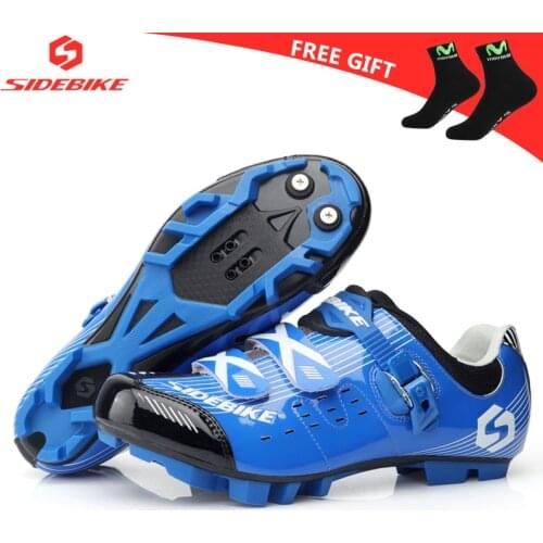 Sidebike 003 cycling shoes mtb man women bicycle shoes racing mountain bike sneakers professional self-locking breathable blue