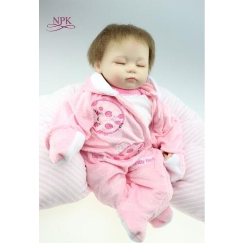 NPK reborn doll with soft real gentle touch simulation 18inches lifelike reborn soft silicone vinyl newborn baby doll