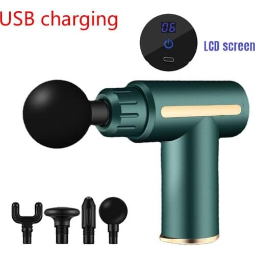 Mini Deep Tissue Muscle Massage Gun Body Shoulder Back Neck Massager LCD Touch Display Relaxation Slimming Shaping Body Massager