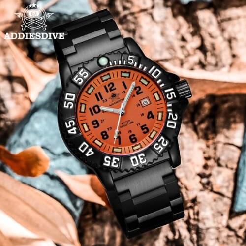 Addies Military watch Fashion mens watches Stainless Steel Watch Luminous Waterproof Outdoor Sports Watch Quartz luxury watch