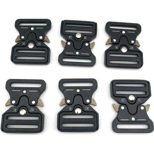 Custom Fashion Durable 38 MM Laser Logo Black Fast Release Metal Buckles For Pet Collar / Belt