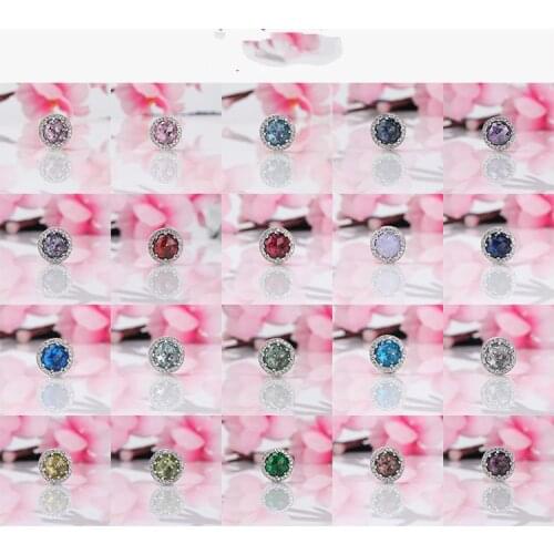 Fashion Charms Round Shiny opal Beads 925 Sterling Silver Fit Original Pans 1:1 Bracelet Bangles Jewelry DIY making necklace