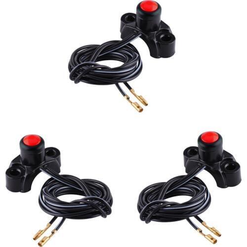 Motorcycle 3xEngine Kill Stop Start Button Switch for ATV 7/8' Handlebar Red