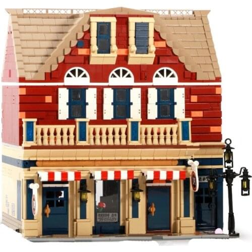 City Street View The Post Office With Light House Modular Building Blocks City Building Bricks Toys Kids Gift 3250PCS
