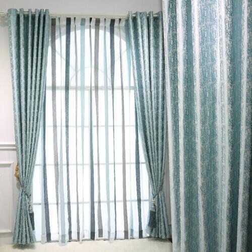 New Dutch Ni thick taped embroidery Nordic British simple curtain living room study bedroom curtain cloth