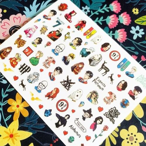 Newest TSC series TSC-224-225 Cartoon character 3d nail art stickers decal template diy nail tool decoration