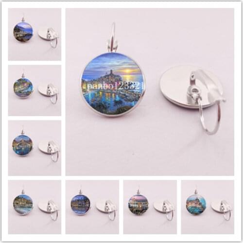 New Fashion Evening Town Charm Sea View Earrings Venice Seaside Charm Scenery Earrings Fashion Jewelry