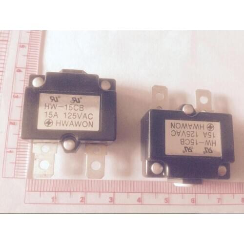Original new 100% 125/250VAC overcurrent HW-15CB overload protector 15A automatic reset relay