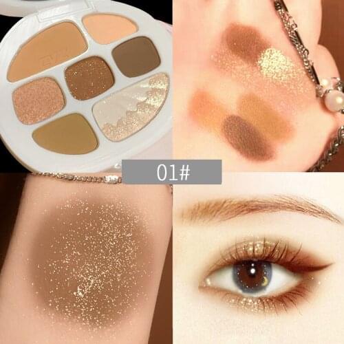 8 Color Amber Eye Shadow Palette Matte Pearlescent Fine Shimmering Blush Highlight Colorful Long Lasting Summer Makeup TSLM1