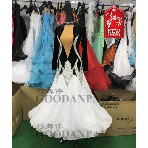 Flamenco ballroom dance competition dresses jurken abiti danze standard donn dresses for ballroom dancing waltz costume white