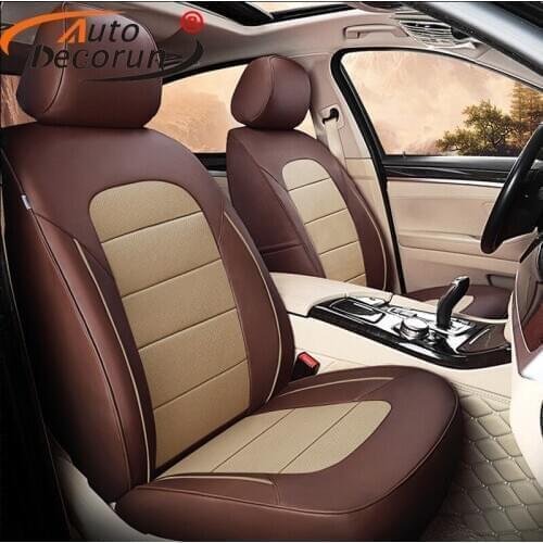 AutoDecorun Perforated Cowhide Seat Covers for Audi A5 Accessories Seat Cover Convertible Genuine Leather Car Seat Protector Set