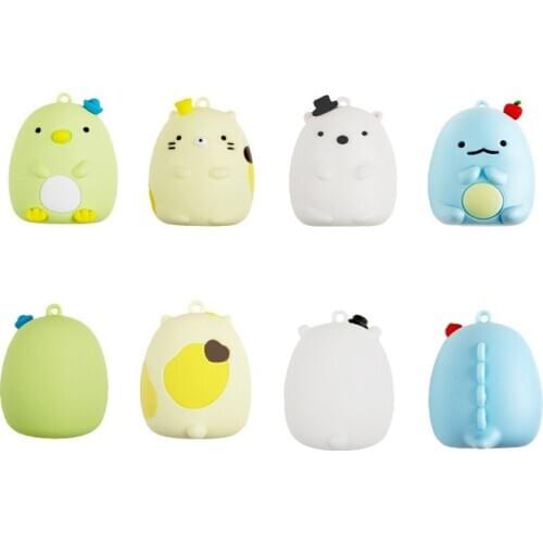 Lovely Cartoon Sumikko Gurashi Corner Bio PVC Action Figure Keychain Pendant Toys Kawaii Bags Xmas Key Ring Holder Decor Gift