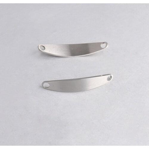 100% Stainless Steel Blank Bend Plates For Engrave 2 Hole Metal Plate Charm Connector For Bracelet Mirror Polished 10pcs
