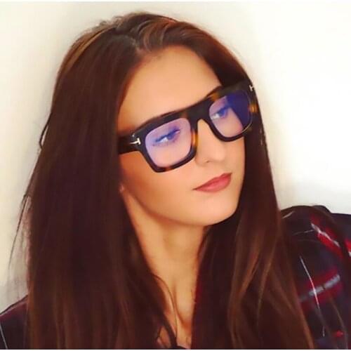 Anti-Reflective Blue Light Blocking Glasses Oversized PC Frame Transparent Glasses Ladies Vintage Square Men Eyeglasses Frame