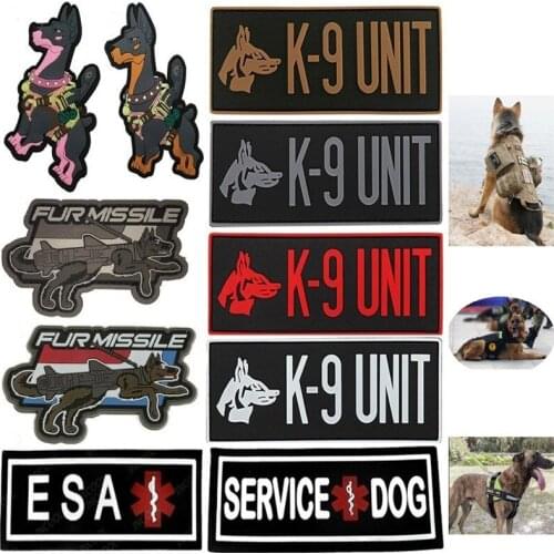 Service Dog Badges Patches PVC Rubber Army Military Tactical Clothes Accessories Patch Dog Pets Vest