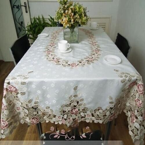 Gorgeous rose series Rural cloth art Chinese embroidery 135*190cm The table cloth Dust cloth Rectangular table cloth