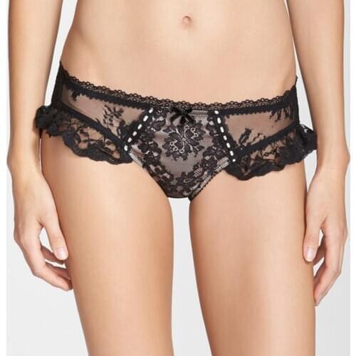 EFIOLY NT20A0013 2020 New Retro Queen Tita Lace Triangle Panties / Thongs Comfortable Mesh Sheer Panties Low Waist