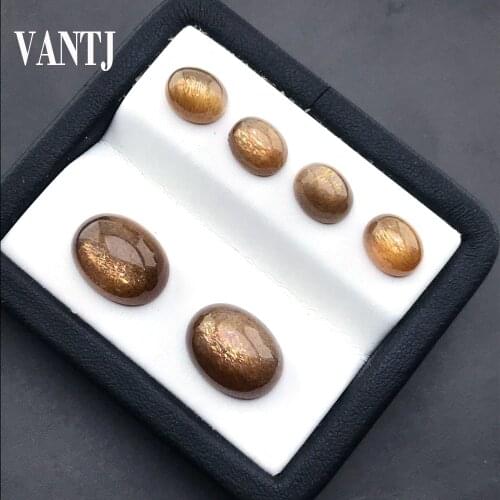 VANTJ AAAAA Quality Natural Sunstone Loose Gemstone Moonstone Quartz Healing Stone for Fine Jewelry Mounting Diy Ring Gift