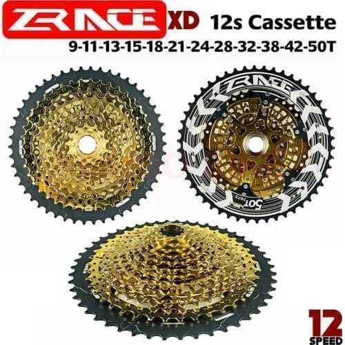 ZRACE ALPHA Bike 12s XD Cassette Gold 12 Speed MTB Bicycle reewheel 9-50T Compatible SRAM XD freehub, XX1 X01 GX NX Eagle