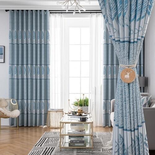 European-style Jacquard Thick Full Blackout Curtains Custom Curtains Living Room Bedroom Balcony Windows and French Windows