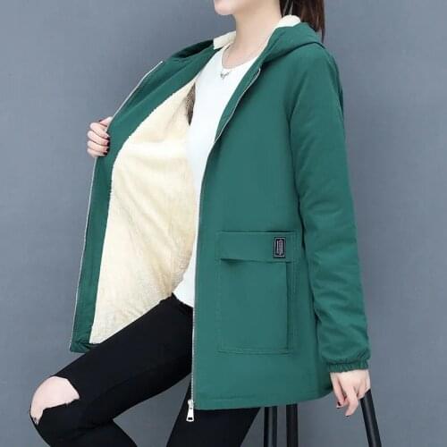 Women Autumn Winter Jackets 2021 New Plus Velvet Warm Cotton Padded Coat Plus Size 4XL Female Hooded Windbreaker Coat Outerwear