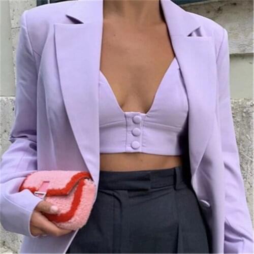 Women coat Elegant Single Breasted Pocket Slim Office Pure Suit Overcoat female Leather Jacket Color Streetwear harajuku y2k ins