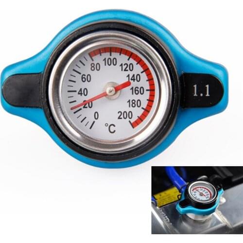 1pc Universal Car Thermost Radiator Cap Cover & Water Temp Gauge Meter 1.1bar