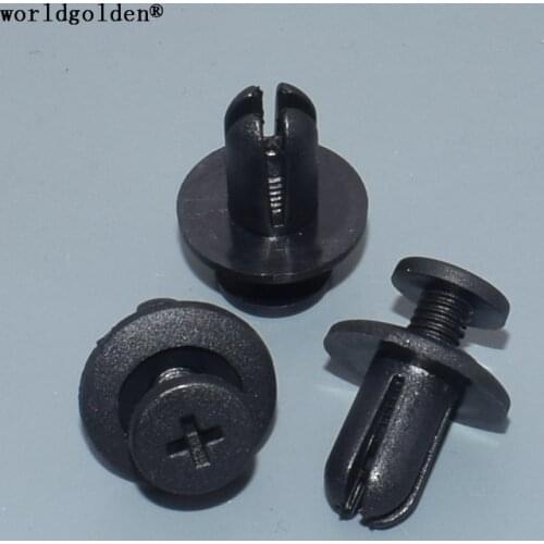 Worldgolden 10pcs plastic fasteners Push-Typer Retainer