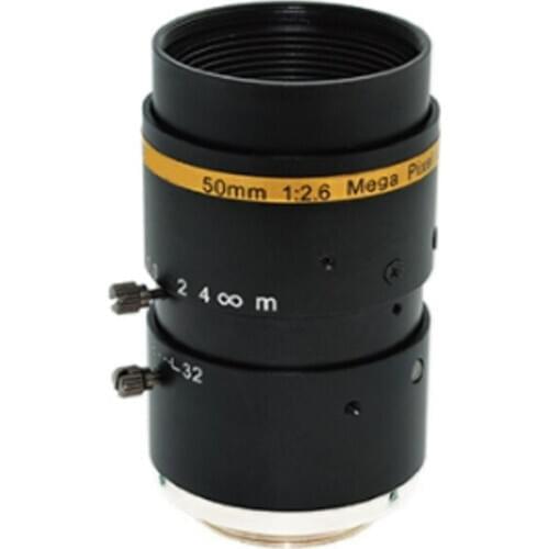 2/3" f50mm F2.6 manual iris 10mp 10megapixel 50mm c mount machine vision cctv fa lens