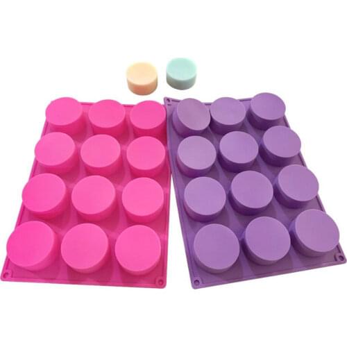 6/12 Cavity 4.6cm Round Soap Mold Silicone Mold For Handmade soap Chocolate Cookie jelly Pudding Cake Baking Tools Biscuit Molds