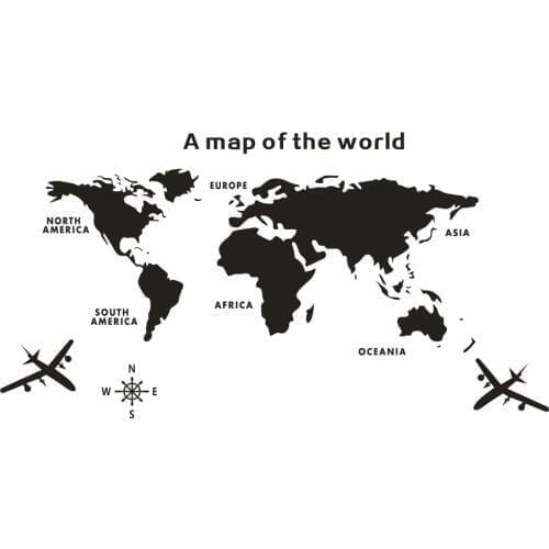 World map Acrylic 3D solid crystal bedroom wall with living room classroom stickers office decoration DIY ideas