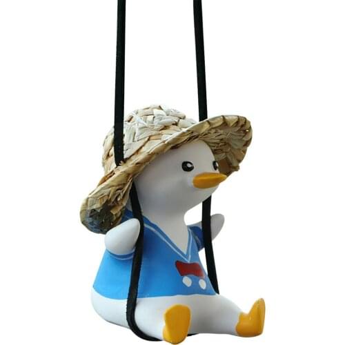Anime Car Ornaments Cute Duck Car Pendant Car Rearview Mirror Pendant Auto Decoraction Ornament Accessories Best Gift