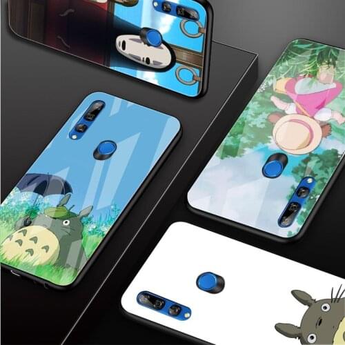 My Neighbor Totoro Anime Tempered Glass Phone Case For Huawei honor 8X 9 10i 20i 20Lite 20Pro 30 Pro Cover Shell
