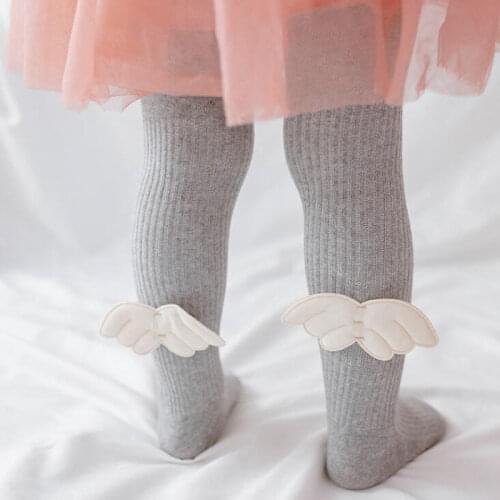 Childrens Pantyhose Angel Wings Baby One-piece Tights Kids Medium Thickness Combed Cotton Tights for Girls 0-6 Years