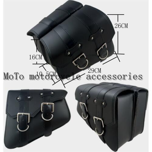 PU Leather Motorcycle Saddle Bags Side Bag Brown/Black Motor Chopper Bike Tool Bag for Davidson Sportster XL883 XL1200