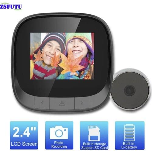 ZSFUTU Door Peephole Camera 92pcs Photo Record Hidden Digital Video-eye Viewer Video Doorbell 2.4" Monitor Rechargeable Battery