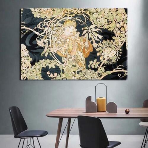 Alphonse Maria Mucha Figure Painting Wallpaper Canvas Painting Print Living Room Home Decor Modern Wall Art Oil Painting Poster