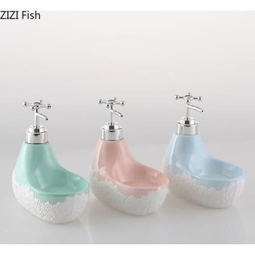 400ML Ceramic Lotion Bottle Soap Storage Box Modern Style Home Bathroom Soap Dispenser Set The Hotel Shower Gel Points Bottling