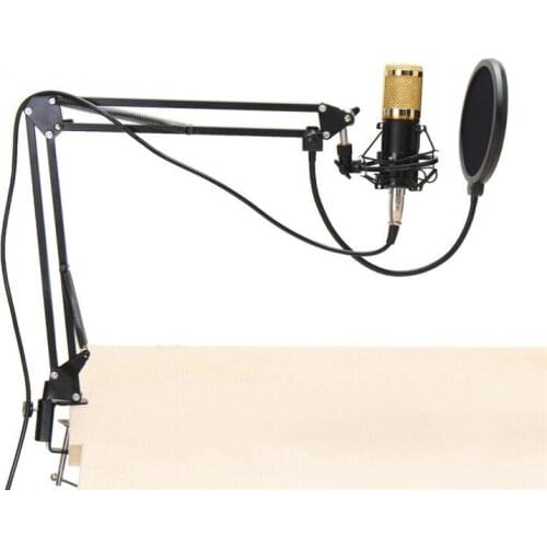 Condenser Microphone Sound Audio Studio Recording Microphone System Kit Brocasting Adjustable Mic Suspension Scissor Arm Filter