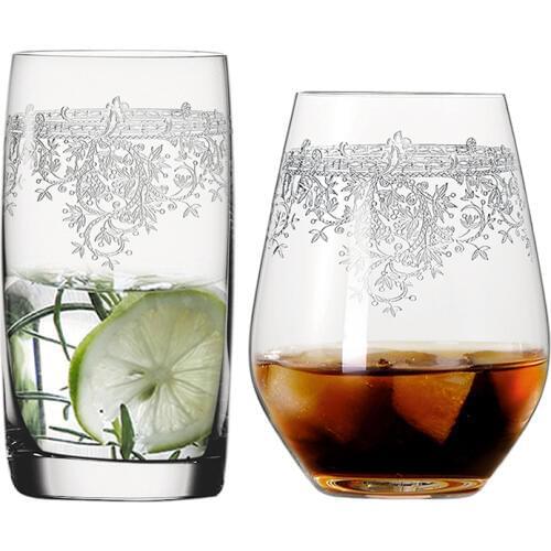 Creative Carved flowers Crystal glass cup tumbler glass Whiskey tea juice glasses wine cups Bar Hotel party wedding Drinkware
