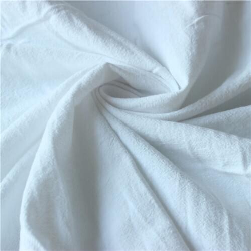 Crepe 100% Cotton Bleached Washed Fabric Meter for Bedclothes White Textile